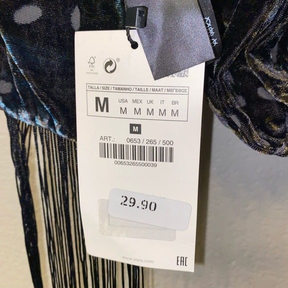 ZARA 96” LADIES SCARF WITH FRINGE DETAIL - NWT - Picture 7 of 8